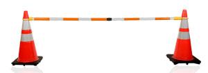 RETRACTABLE CONE BAR ORG/WHT 6' - 10' - Traffic Safety